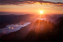 Sonnenaufgang über dem Nationalpark Kalkalpen © ScienceVision_Schlamberger